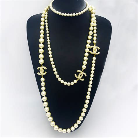 chanel pearl heart necklace|authentic chanel pearl necklace.